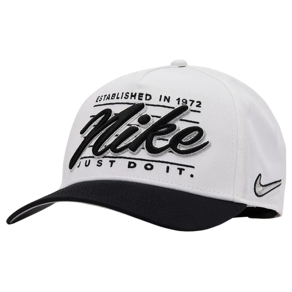 Nike Rise Structured A Frame White Black Grey Silver Hat [Size: M/L]