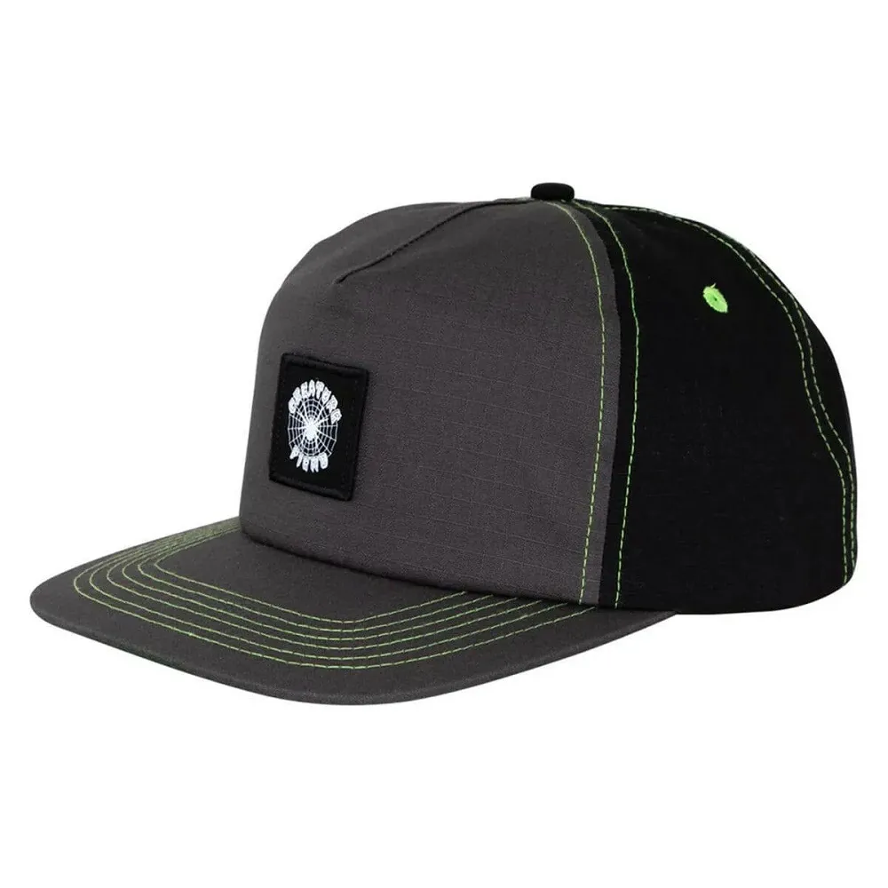Creature Web Grey Black Snapback Hat
