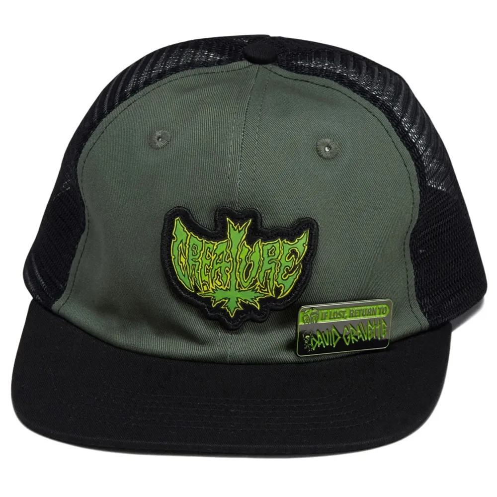 Creature Hippie Skull Green Trucker Hat