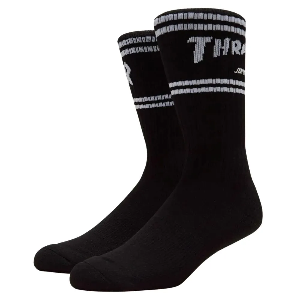 Santa Cruz X Thrasher SC Strip Black 2 Pairs Socks