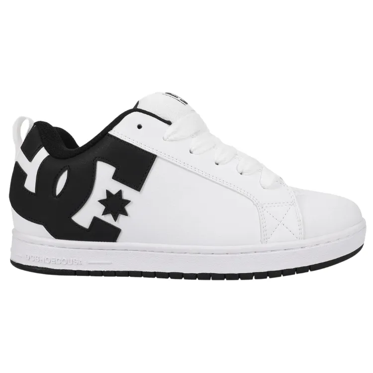 DC Court Graffik White Black Black Mens Skate Shoes [Size: US 9]