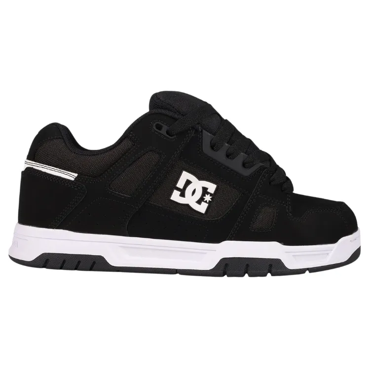 DC Stag Black Black White Mens Skate Shoes [Size: US 9]