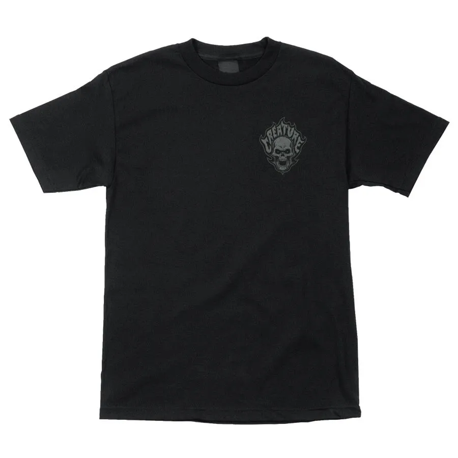 Creature Bonehead Flame Black T-Shirt [Size: L]