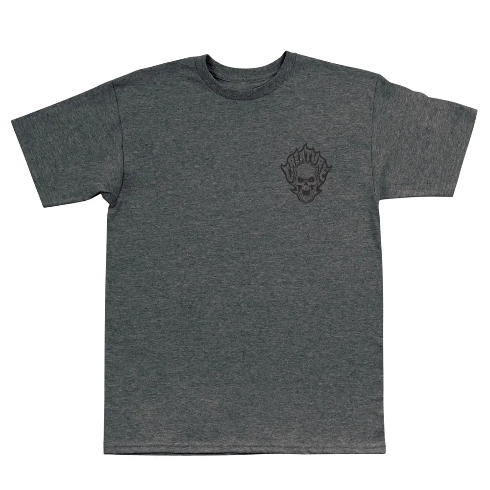 Creature Bonehead Flame Dark Heather T-Shirt [Size: L]