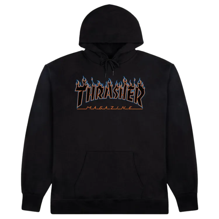 Thrasher Flame Black Hoodie [Size: L]