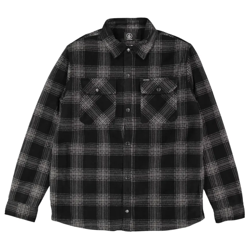 Volcom Bowered Dusk Grey Button Up Long Sleeve Flannel [Size: L]