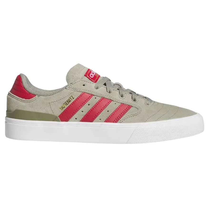 Adidas Busenitz Vulc II Silver Pebble Victory Red Cloud White Shoes [Size: US 9]