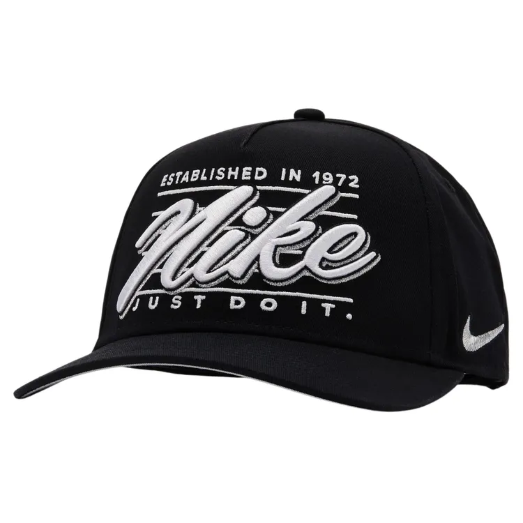 Nike Rise Structured A Frame Black Black Grey Silver Hat [Size: S/M]
