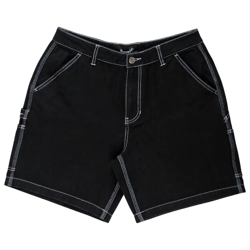 Welcome Skateboards Brace Baggy Canvas Carpenter Black Shorts [Size: 32]