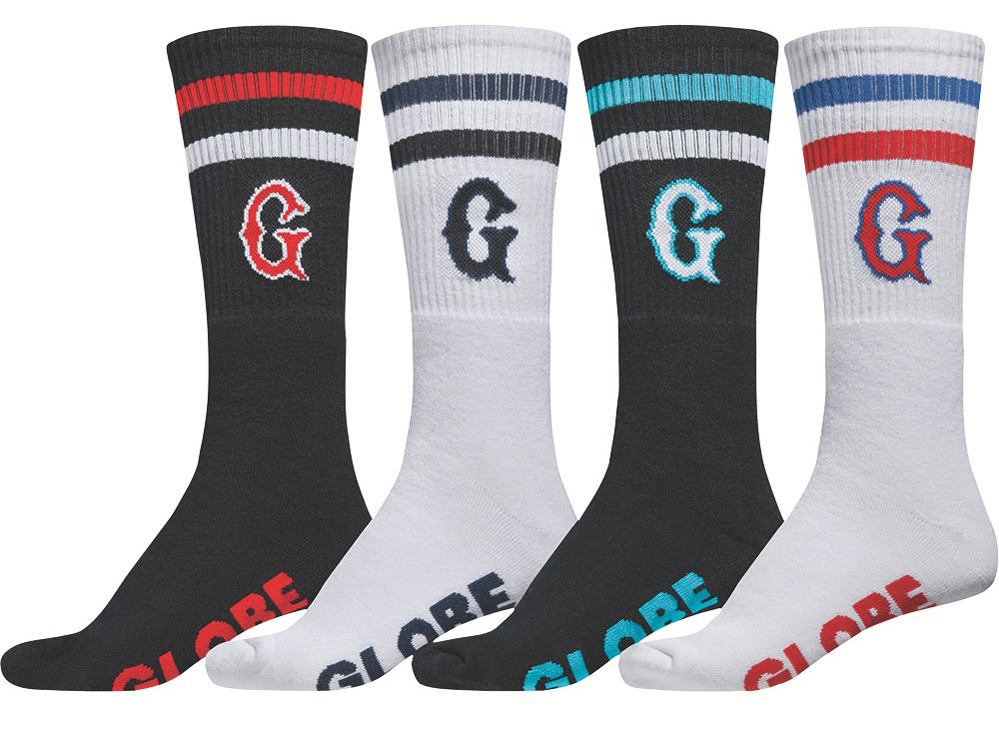 Globe Socks 4 Pairs Throwback Long
