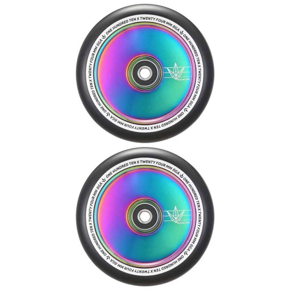 Envy 110mm Hollow Core Scooter Wheels Set Of 2 Oil Slick Neochrome