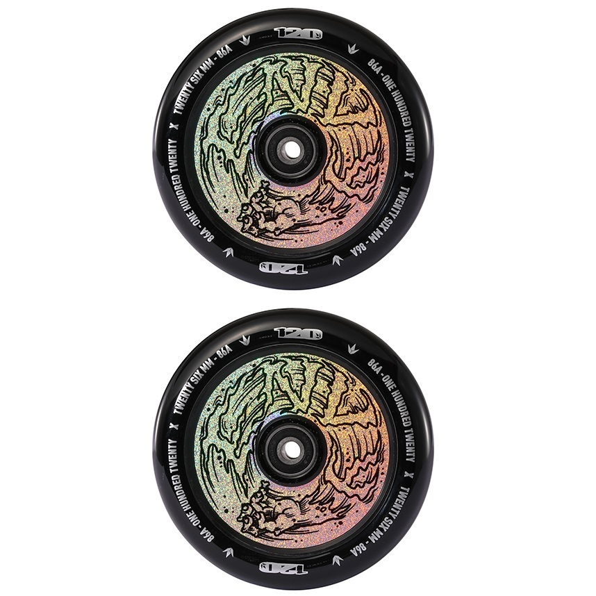 Envy 120mm Hollow Core Scooter Wheels Set Of 2 Hologram Hand