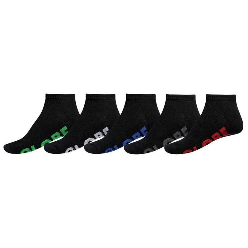 Globe Stealth Ankle Black 5 Pairs Mens Socks