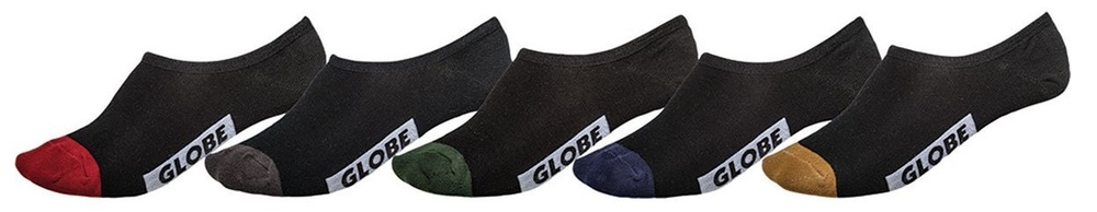 Globe Mens Socks 5 Pairs Dip Invisible