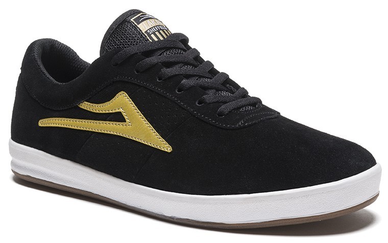 Lakai Mens Skate Shoes Sheffield Black Gold Suede [Size: US 7]