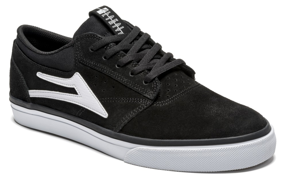 Lakai Kids Skate Shoes Griffin Black White Suede [Size: 12C]