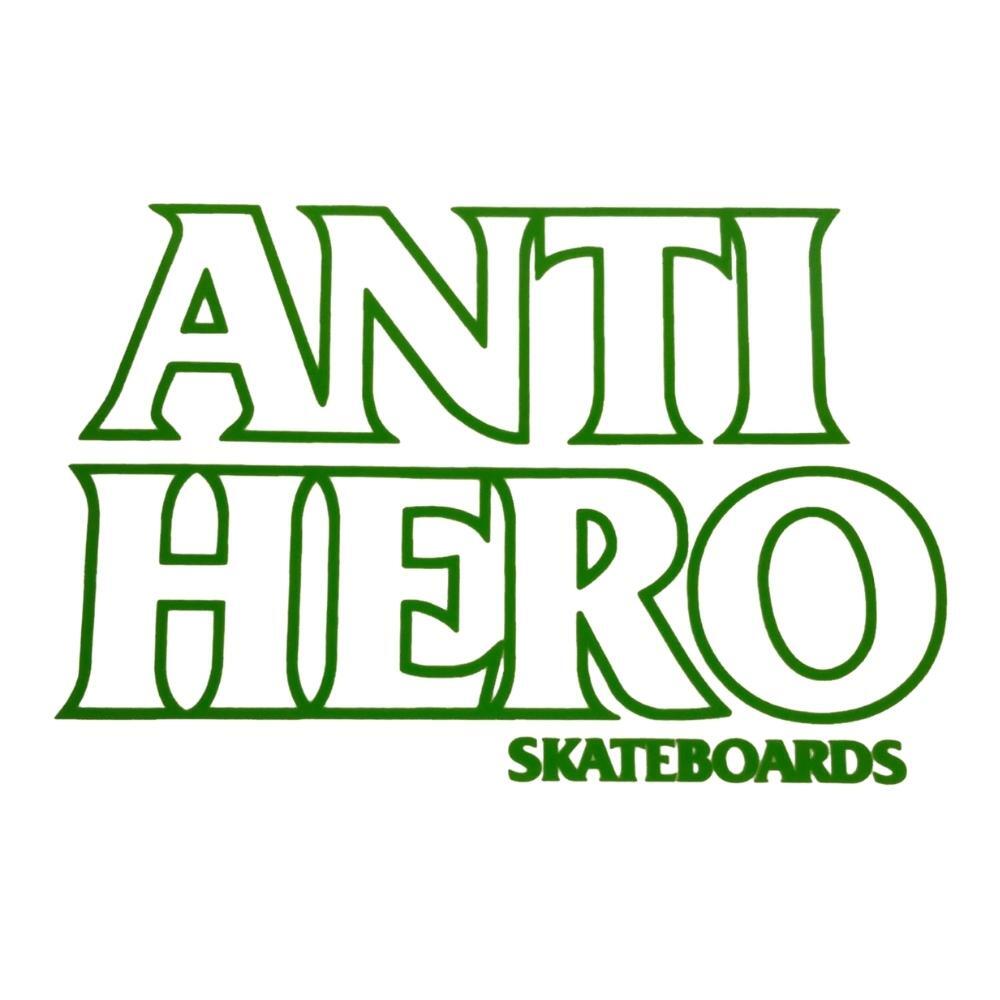 Anti Hero Black Hero Sticker Green Outline x 1
