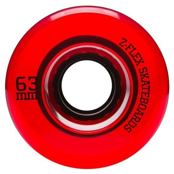 Z-Flex Z-Smooth V2 Red Trans 83A 63mm Skateboard Wheels