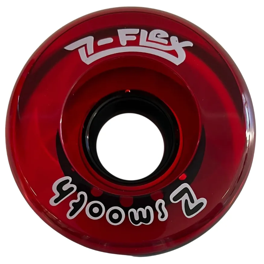 Z-Flex Z-Smooth V2 Red Trans 83A 63mm Skateboard Wheels