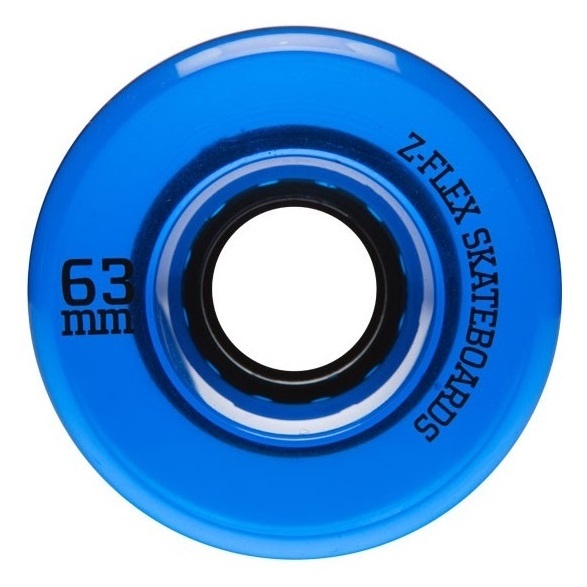 Z-Flex Z-Smooth V2 Blue Trans 83A 63mm Skateboard Wheels