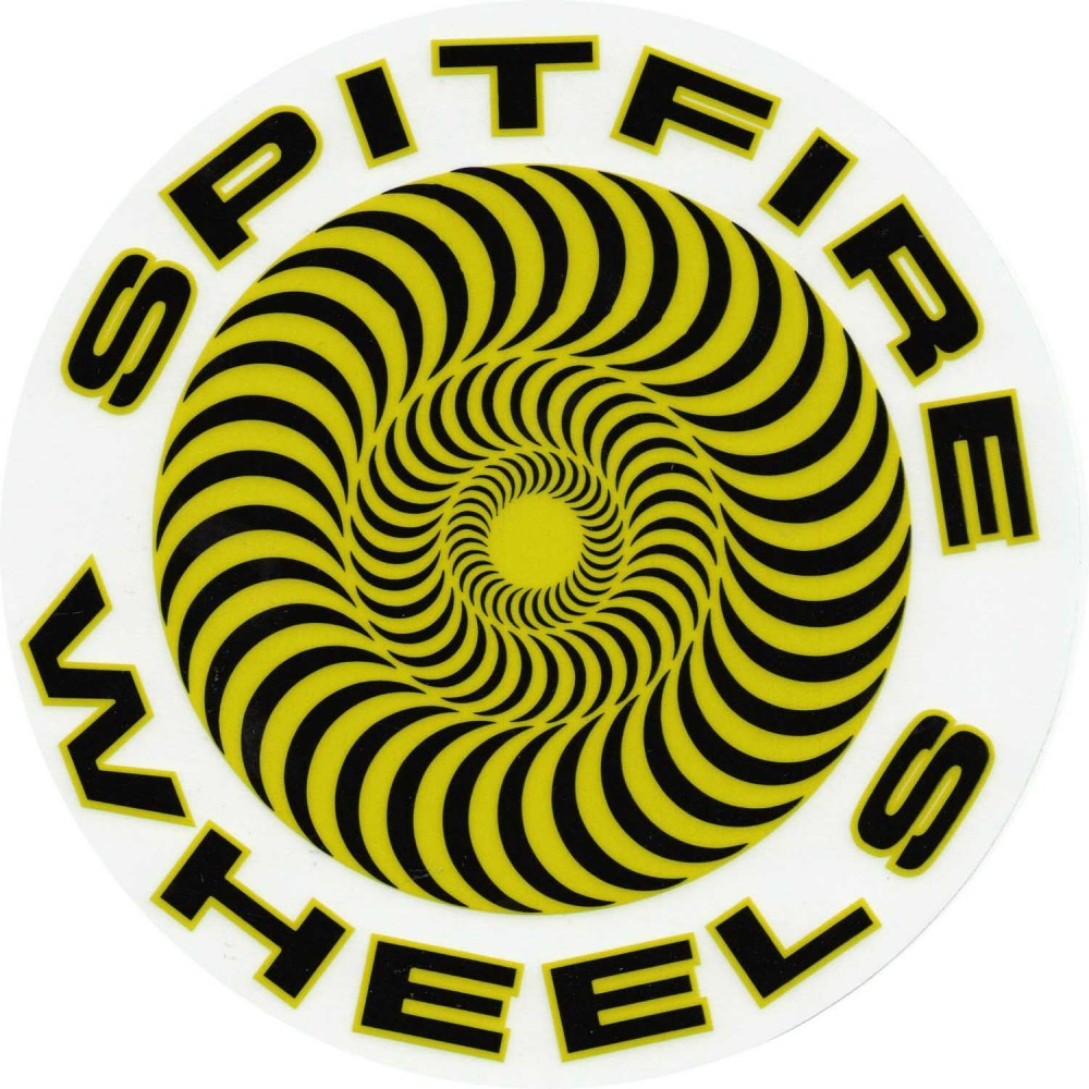 Spitfire Skateboard Sticker Classic Swirl Yellow Large x 1