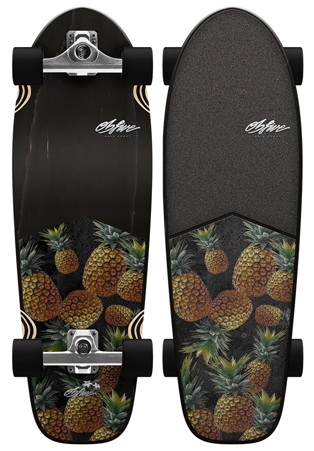 Obfive Surf Skate Cruiser Skateboard Complete Smoked Pineapple Grom Rkp1