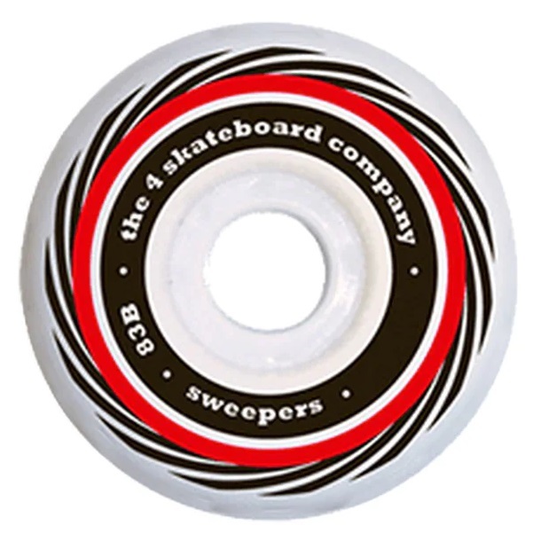 The 4 Sweepers Skateboard Wheels Red 101A 52mm