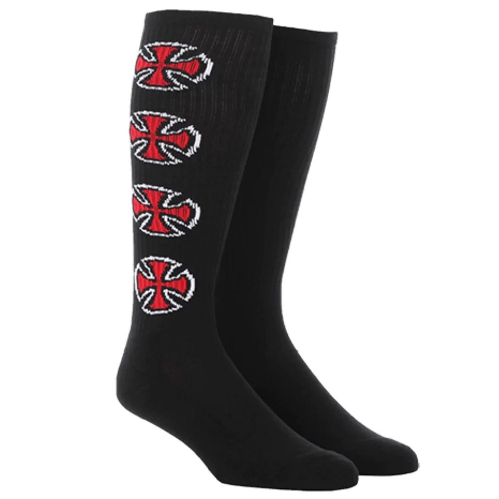 Independent Multi Cross Tall 2 Pack Black Socks