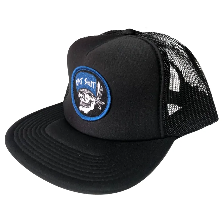 Dogtown X Suicidal Skates Eat Shit Patch Mesh Flip Black Hat