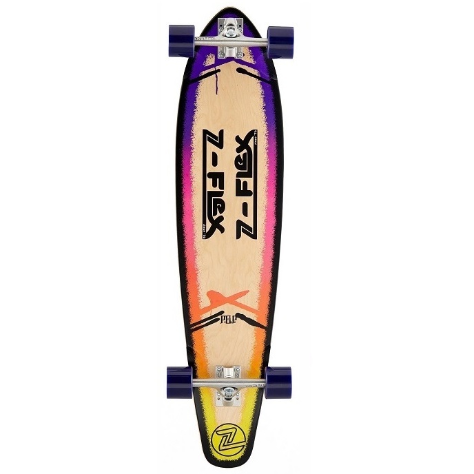 Z-Flex Longboard Skateboard Roundtail Pop Purple Fade 39.5