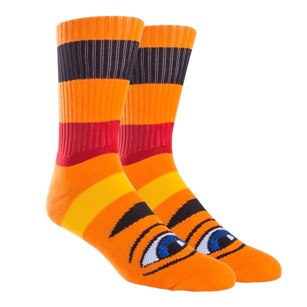 Toy Machine Sect Eye Big Stripe Orange Socks