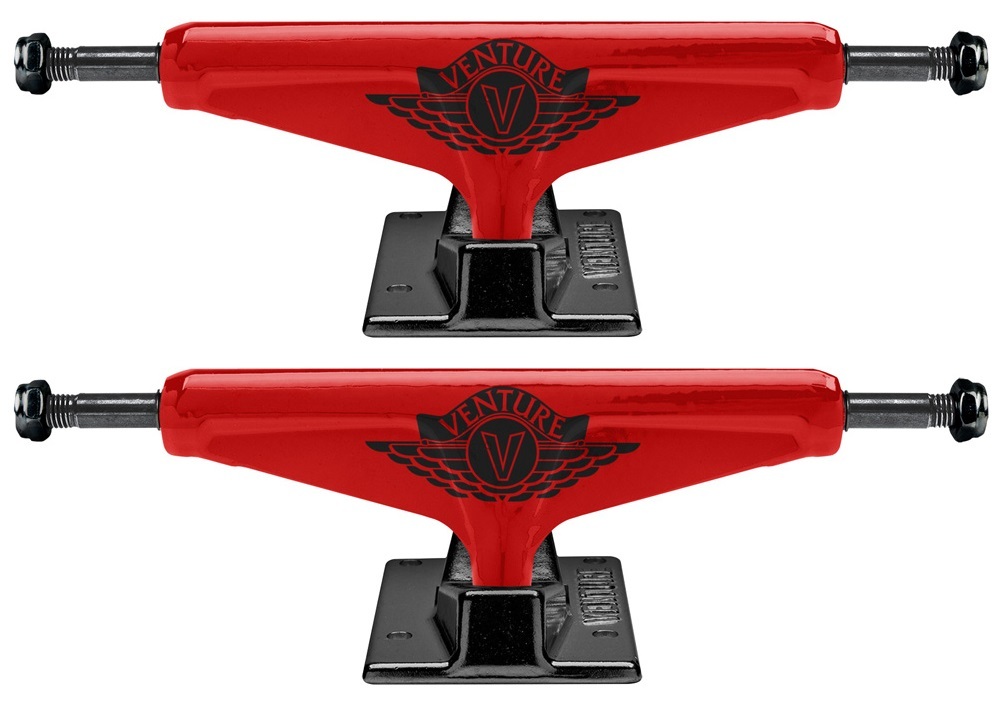 Venture Skateboard Trucks 5.25 Low Light Court Red Black Set Of 2 Trucks
