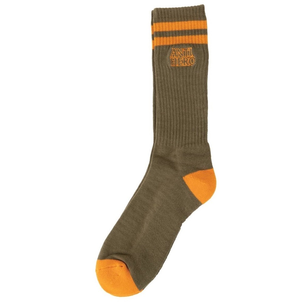 Anti Hero Blackhero Outline Olive Orange 1 Pair Mens Socks