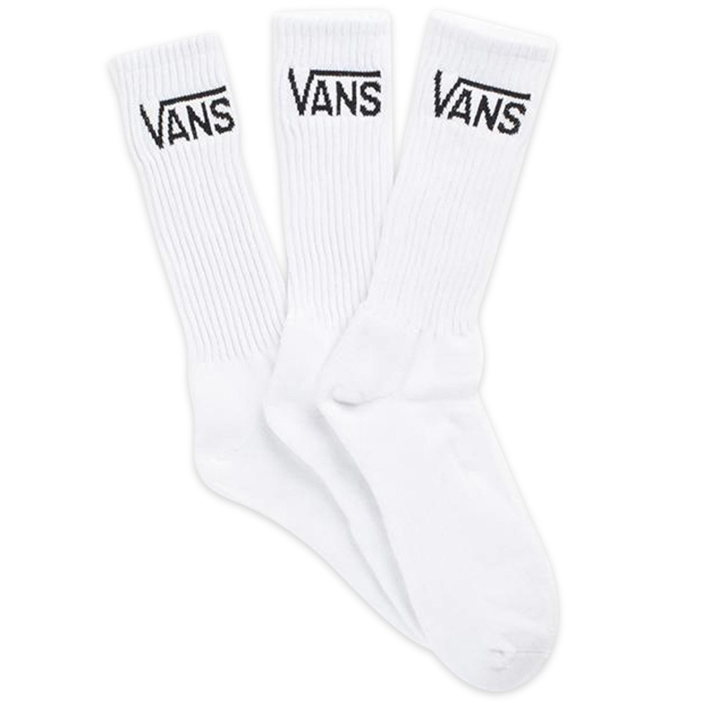 Vans Classic Crew White Size 6.5-9 Pack of 3 Socks