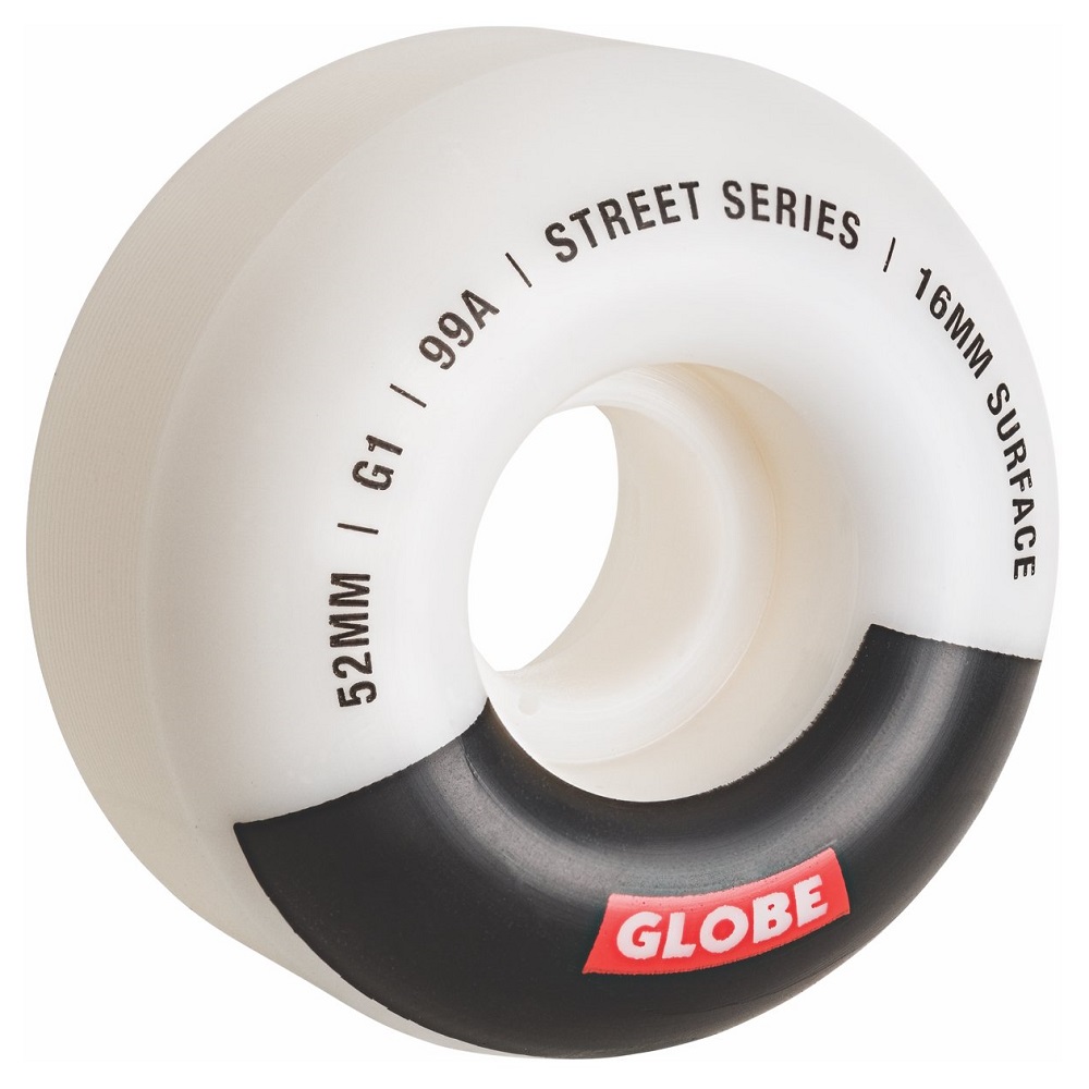 Globe G1 Street White Black Bar 99A 52mm Skateboard Wheels