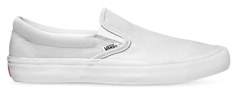 white slip on pro vans