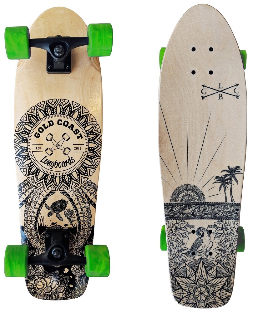 Gold Coast Longboards Complete Cruiser Skateboard Wanderlust Green