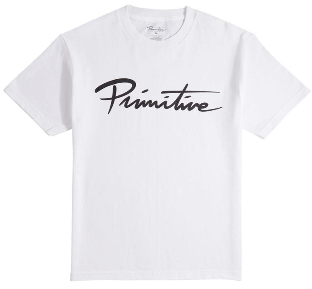 Primitive T-Shirt Nuevo Script White Black Extra Large