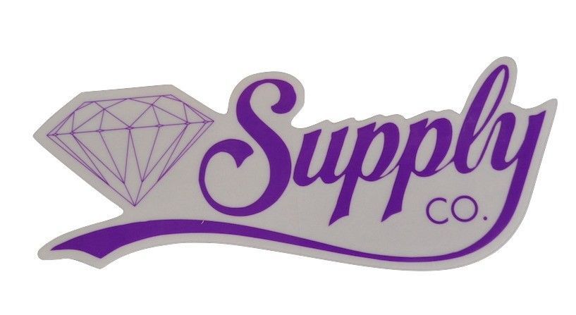 Diamond Supply Co Skateboard Sticker Script Purple x 1