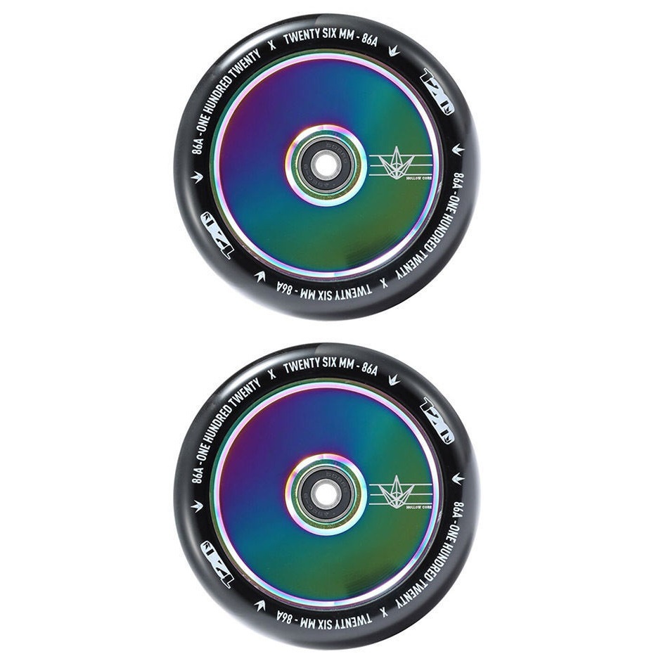 Envy Hollow Core Oil Slick Neochrome 120mm Set Of 2 Scooter Wheels