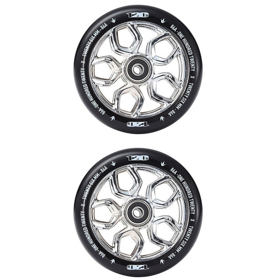 Envy 120mm Lambo Scooter Wheels Set Of 2 Chrome