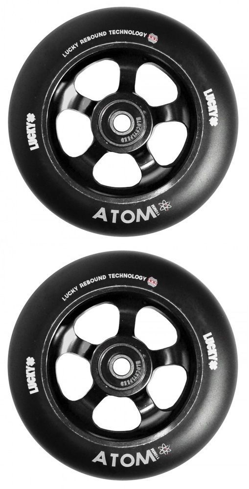 Lucky Atom 110mm Scooter Wheel Set Black