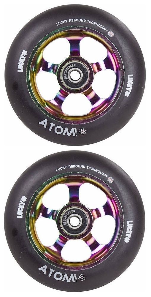 Lucky Atom 110mm Scooter Wheel Set Neochrome