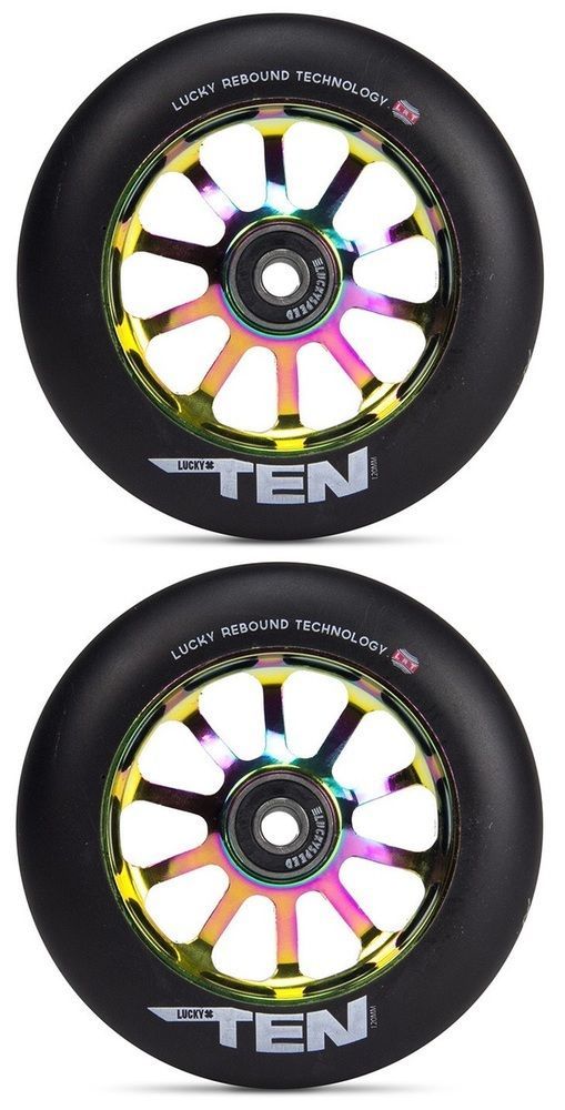 Lucky Ten 110mm Scooter Wheel Set Black Neochrome