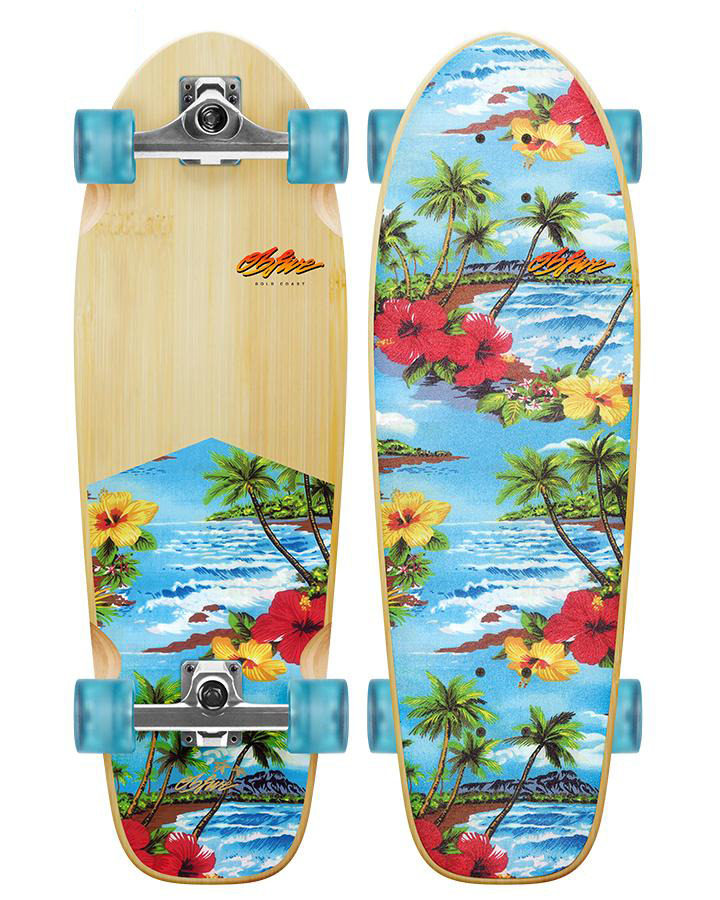Obfive Skateboard Complete Surfskate Grom Paradise City 38