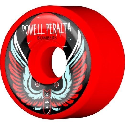 Powell Skateboard Wheels Bombers Red 60mm 85a