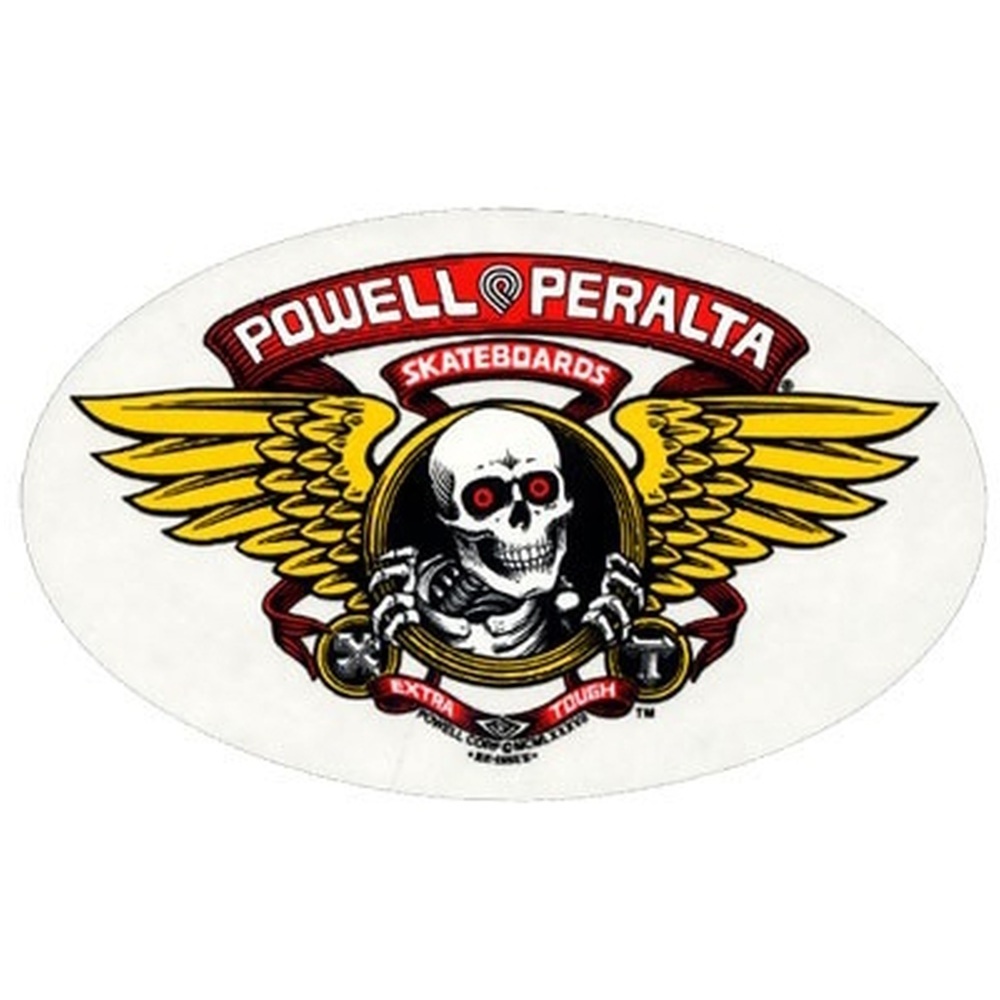 Powell Winged Ripper White Red Skateboard Sticker