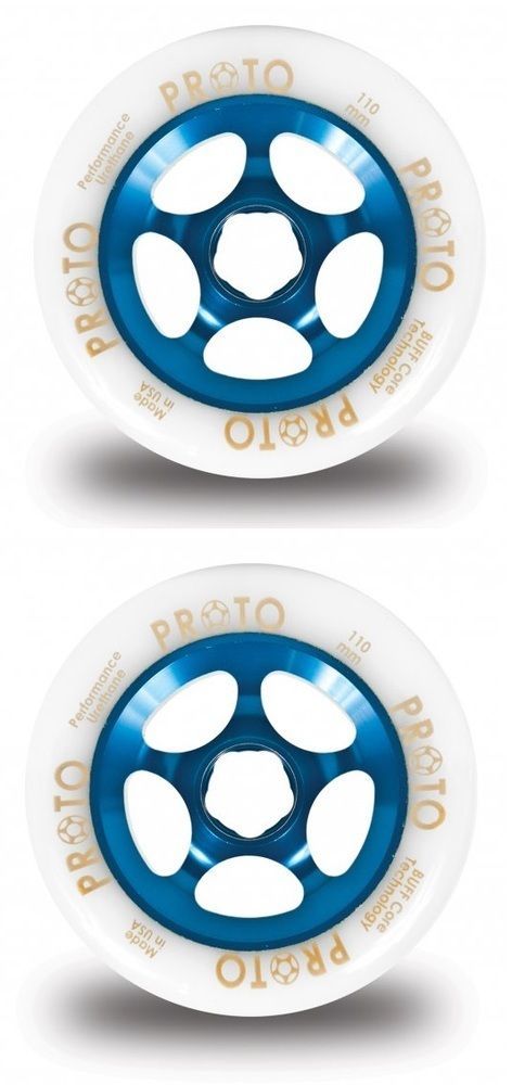 Proto Grippers 110mm Scooter Wheels Set Of 2 White Blue
