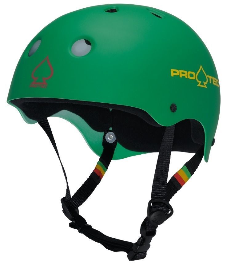 Protec Classic Skate Helmet Rasta Green Size Medium Skate Scooter ProTec