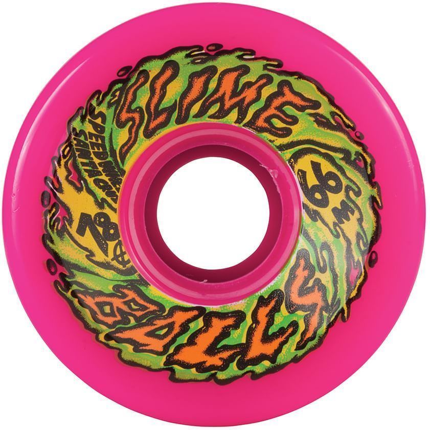 Santa Cruz Skateboard Wheels Slime Balls Neon Pink 78A 66mm